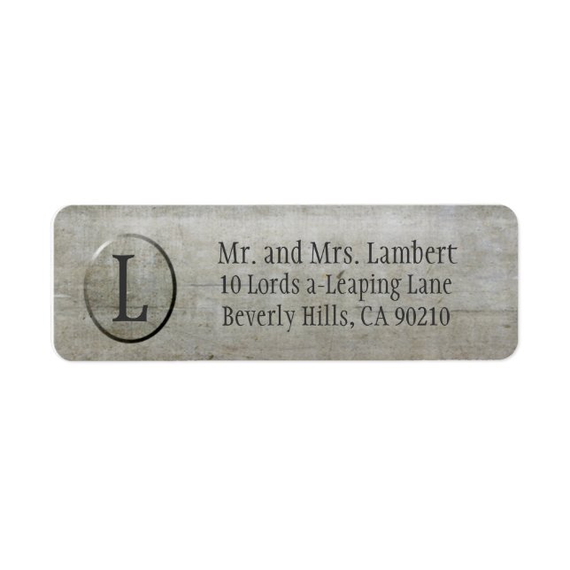 Steel Struktur Monogram Anpassade Returadress Etikett (Framsidan)