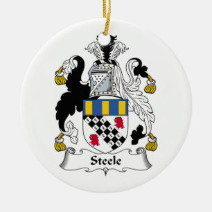 Steele familjvapensköld julgransprydnad keramik