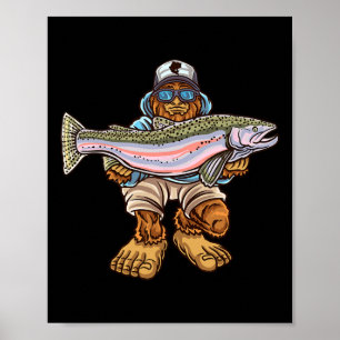Steelhead-fiske Bigfoot-öring Flodfiskare  Poster