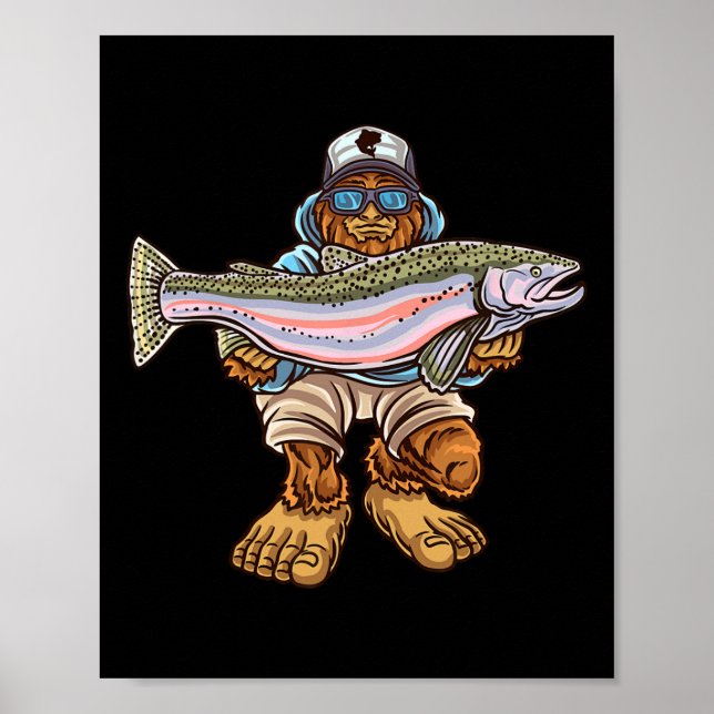 Steelhead-fiske Bigfoot-öring Flodfiskare  Poster (Framsidan)