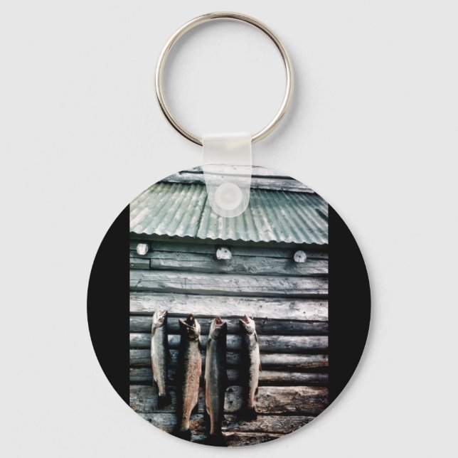 Steelhead Trout eller Rainbow Trout Hanging på sid Nyckelring (Framsida)