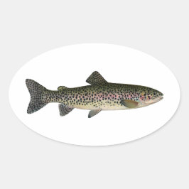 Steelhead (Underbara Sjöar) Ovalt Klistermärke