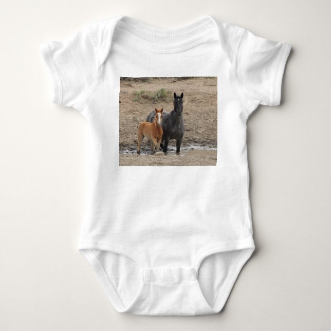 Steens Wild Horse Baby Bodysuit  T Shirt (Framsida)
