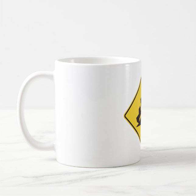 Steep Grade Traffic Sign Trucking Hauling Caution Kaffemugg (Vänster)