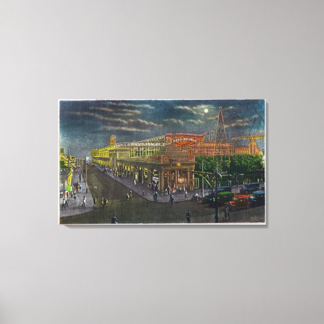 Steeplechase Park Surfa Ave Broadway på Canvastryck (Framsida)