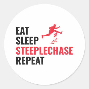 Steeplechase Tävling Steeplechaser Track och Fält Runt Klistermärke