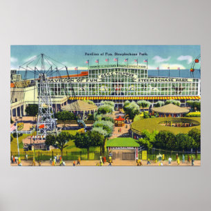 Steeplechasen parkerar beskådar av paviljong av poster