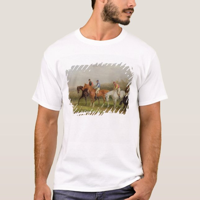 Steeplechasing: På starten (olja på kanfas) T Shirt (Framsida)