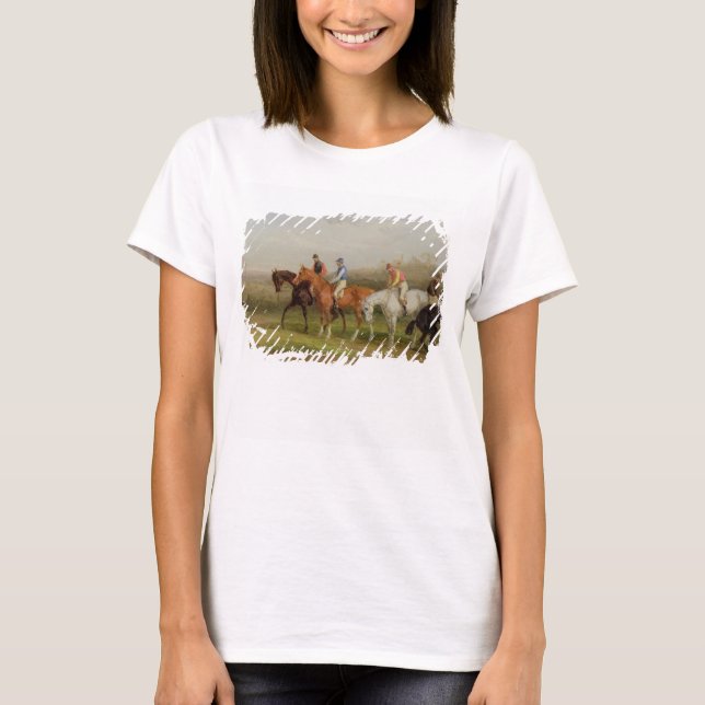 Steeplechasing: Vid start (olja på arbetsyta) T-shirt (Framsida)