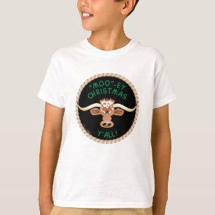 STEER ÖNSKAR DIG EN "MOO"~EY CHRISTMAS Y'ALL! T SHIRT
