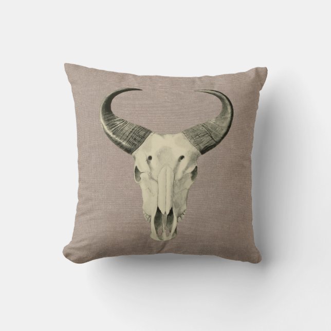 Steer Skull Pillow Kudde (Framsida)