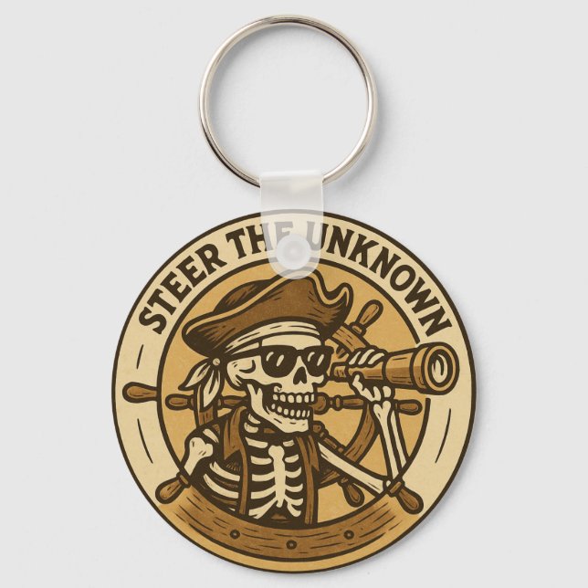 Steer The Unknown Pirate Skeleton Nyckelring (Framsida)