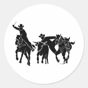 Steer Wrestling 1 Runt Klistermärke