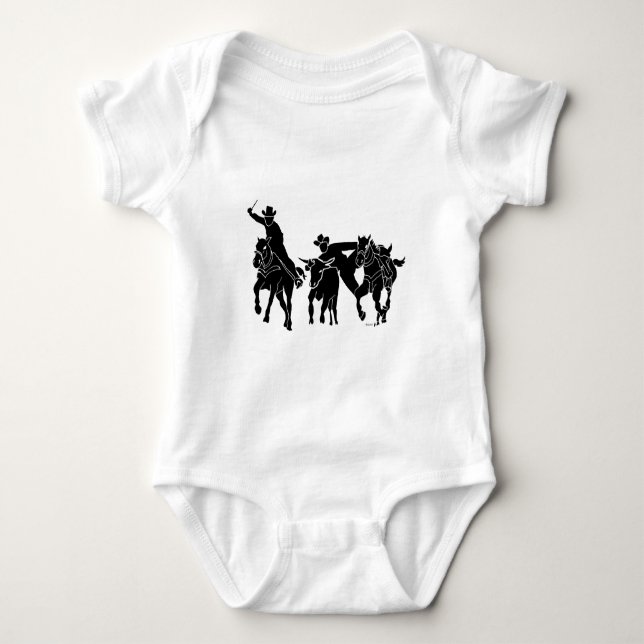 Steer Wrestling 1 Tee Shirt (Framsida)