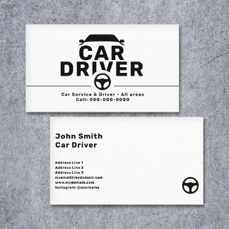 Steering Wheel Icon - Car Driver Visitkort