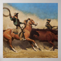 "Steers to Market Western Art" av Maynard Dixon