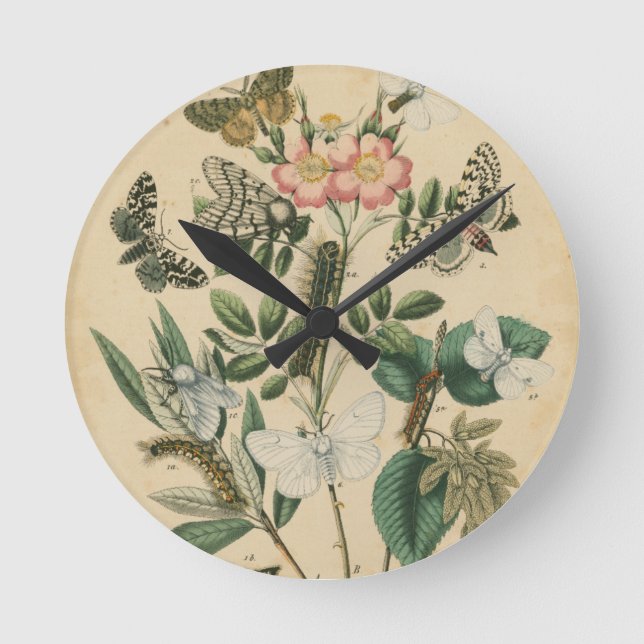 Steg av Butterfly Life by Vision Studio Rund Klocka (Framsida)