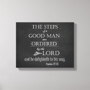 Steg av en Bra Man Bible Verse Typography Canvastryck