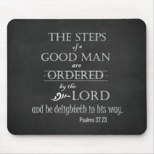 Steg av en Bra Man Bible Verse Typography Musmatta