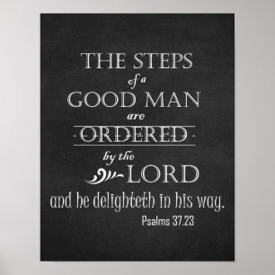 Steg av en Bra Man Bible Verse Typography Poster