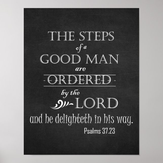 Steg av en Bra Man Bible Verse Typography Poster (Framsidan)