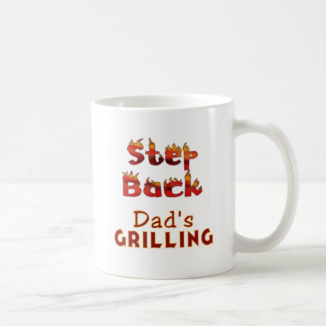 Steg Back Pappa Grilling T-shirts och Gifts Kaffemugg (Höger)