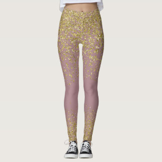 Steg & den guld- skina damasker leggings