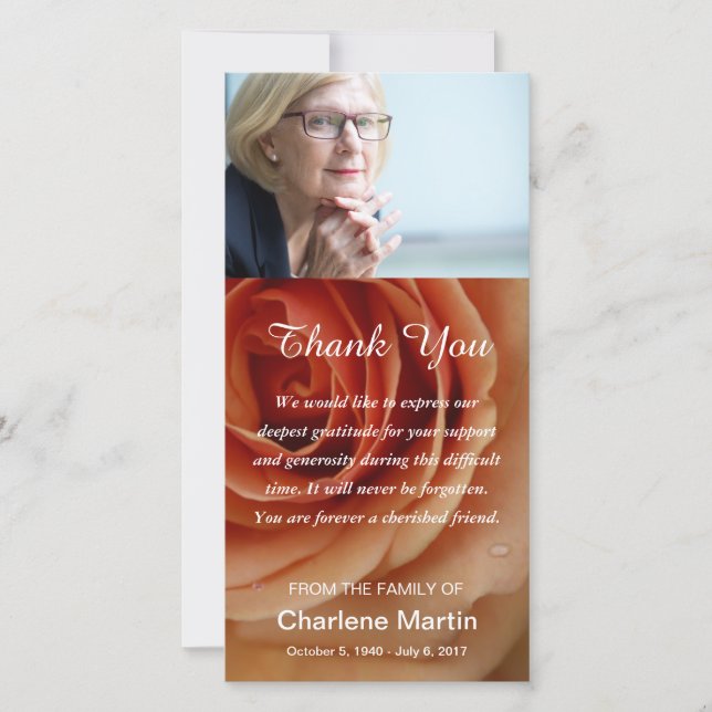 Steg den minnes- begravnings- blommigten för tack kort (Framsida)