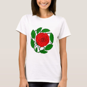Steg den röda T-tröja för kvinnor. Lång-Muftt T Shirt