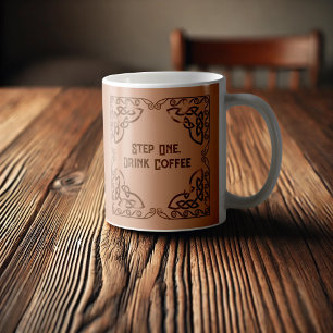 Steg ett Drink Coffee Brown Tribal Celtic Knot Kaffemugg