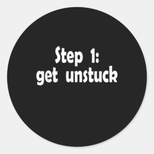 Steg Få Oblockerad Inspiration Fartyg Fast Motivat Runt Klistermärke