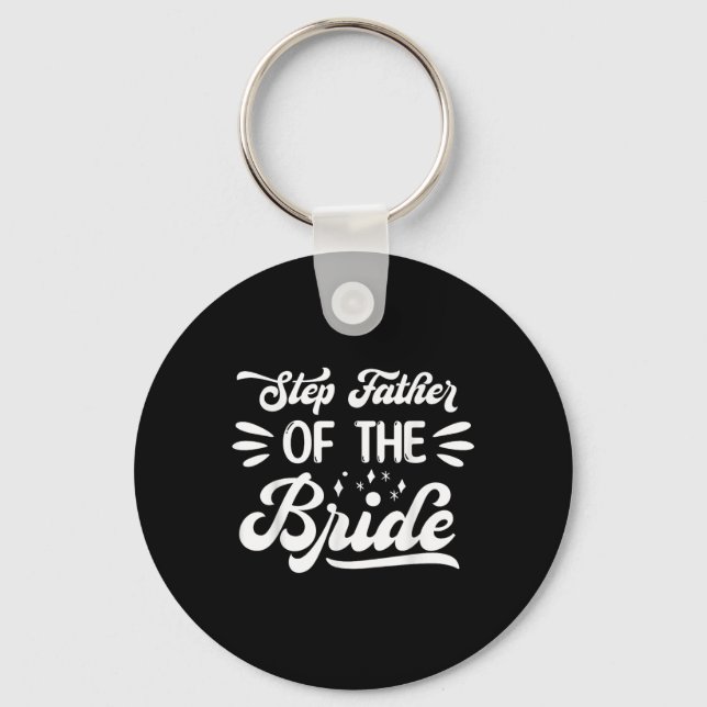 Steg Far i Bride Bröllopsfest-familjen Nyckelring (Framsida)