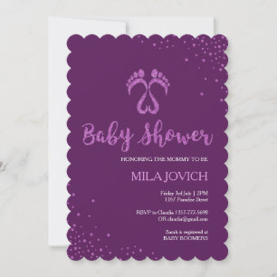 Steg för baby shower-inbjudan för flickor inbjudningar