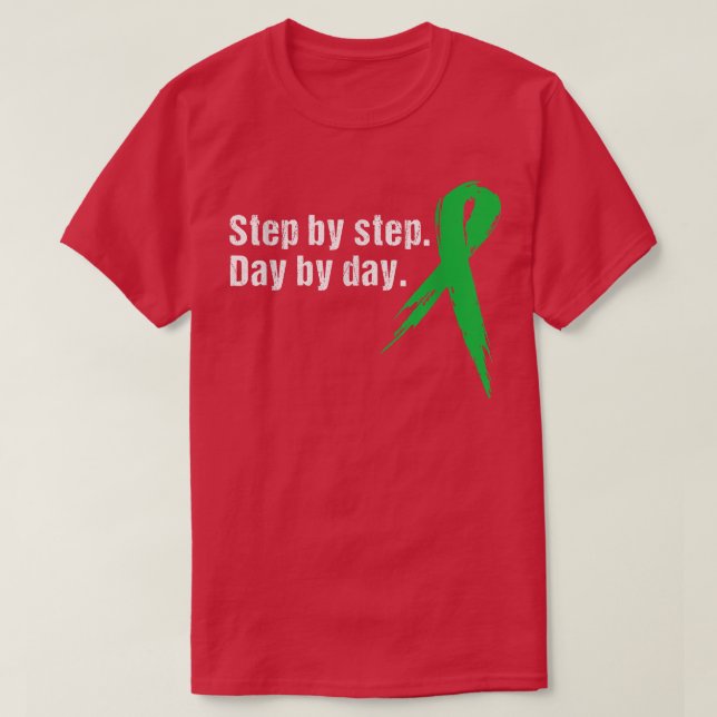Steg för steg dag för dag - medvetenhet om psykisk t shirt (Design framsida)