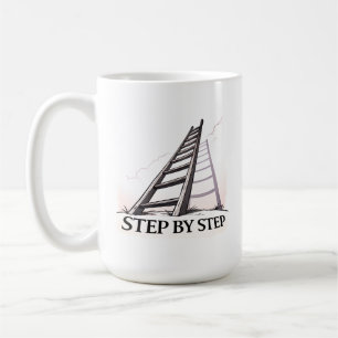 Steg för Steg – Minimal Motivationscitat Kaffemugg