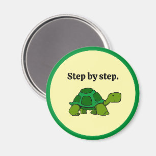 Steg för steg Turtle Tecknad, Beständig vinning Magnet
