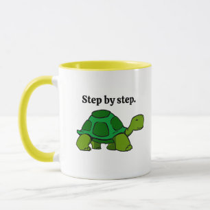 Steg för steg Turtle Tecknad, Beständig vinning Mugg