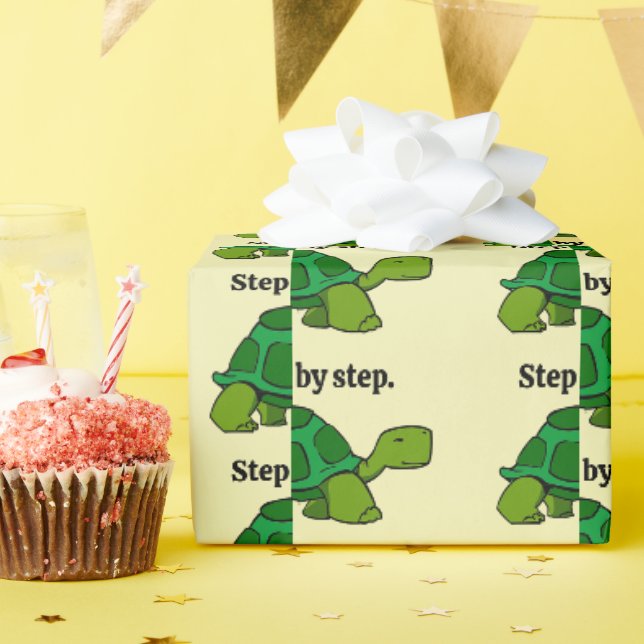 Steg för steg Turtle Tecknad, Beständig vinning Presentpapper (Födelsedagsfest)