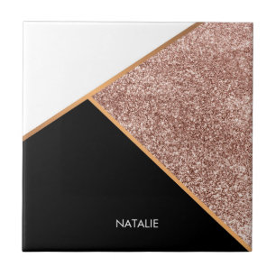 Steg geometriskt glitter kakelplatta