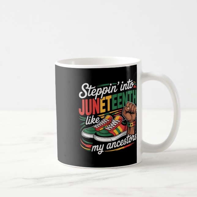 Steg in i Junetelfte Afro Woman Black African Kaffemugg (Höger)