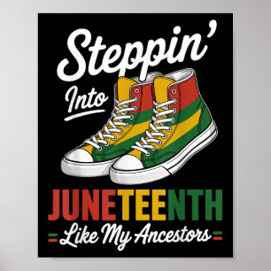 Steg in i Junetelfte svarta amerikan i Poster