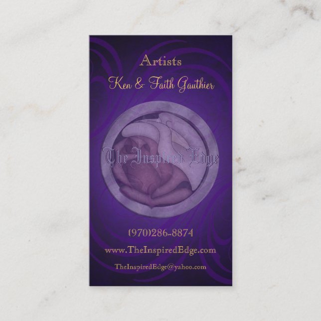 Steg, & liljalilor virvlar runt visitkortar visitkort (Framsida)