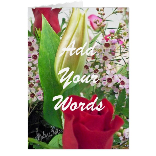 Steg, & liljan Knopp-skräddarsy Hälsningskort (Framsidan)