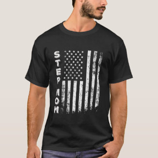 Steg Mamma America Flagga Mor dag 4 juli Wom T Shirt