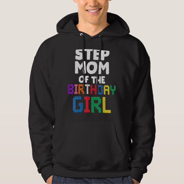 Steg Mamma i Birthday Girl Master Builder Brick Hoodie (Framsida)