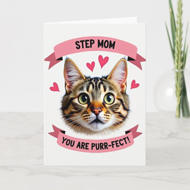 Steg Mamma Purrfekt Tabby Kattkort Kort (Framsida)