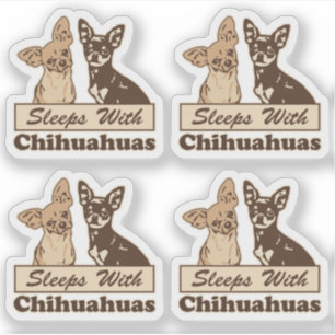 Steg med Chihuahuas luddiga konturklipp Klistermärken