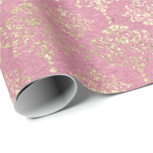 Steg mer foxier metallisk damastast guld- Princess Presentpapper