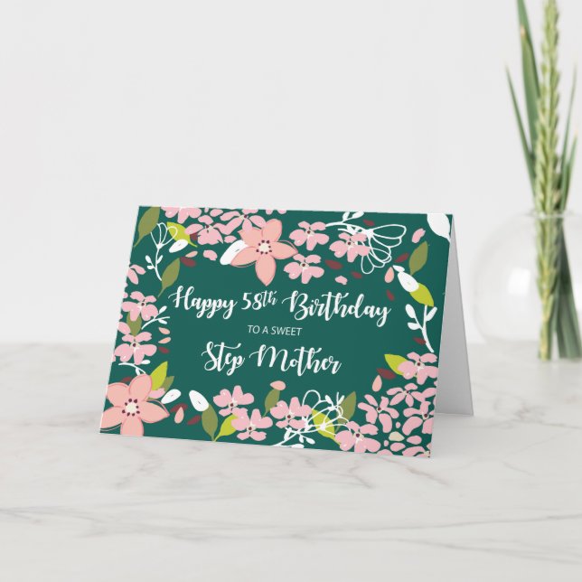 Steg Mor 58:e Grönten Flowers Kort (Framsida)