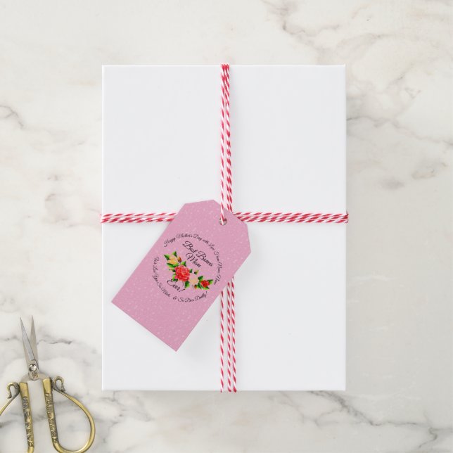 Steg Mor Bonus Mamma Mors dag Presentetikett (Med Snöre)